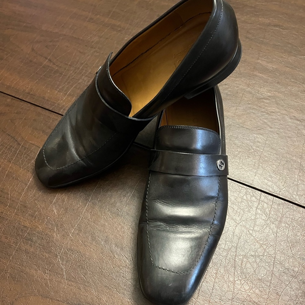 Men’s Black Leather Gucci Loafers